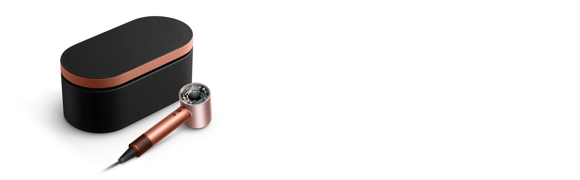 The Dyson Supersonic Nural hair dryer with included complimentary gifts.