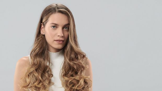 Model with blow-dried hair