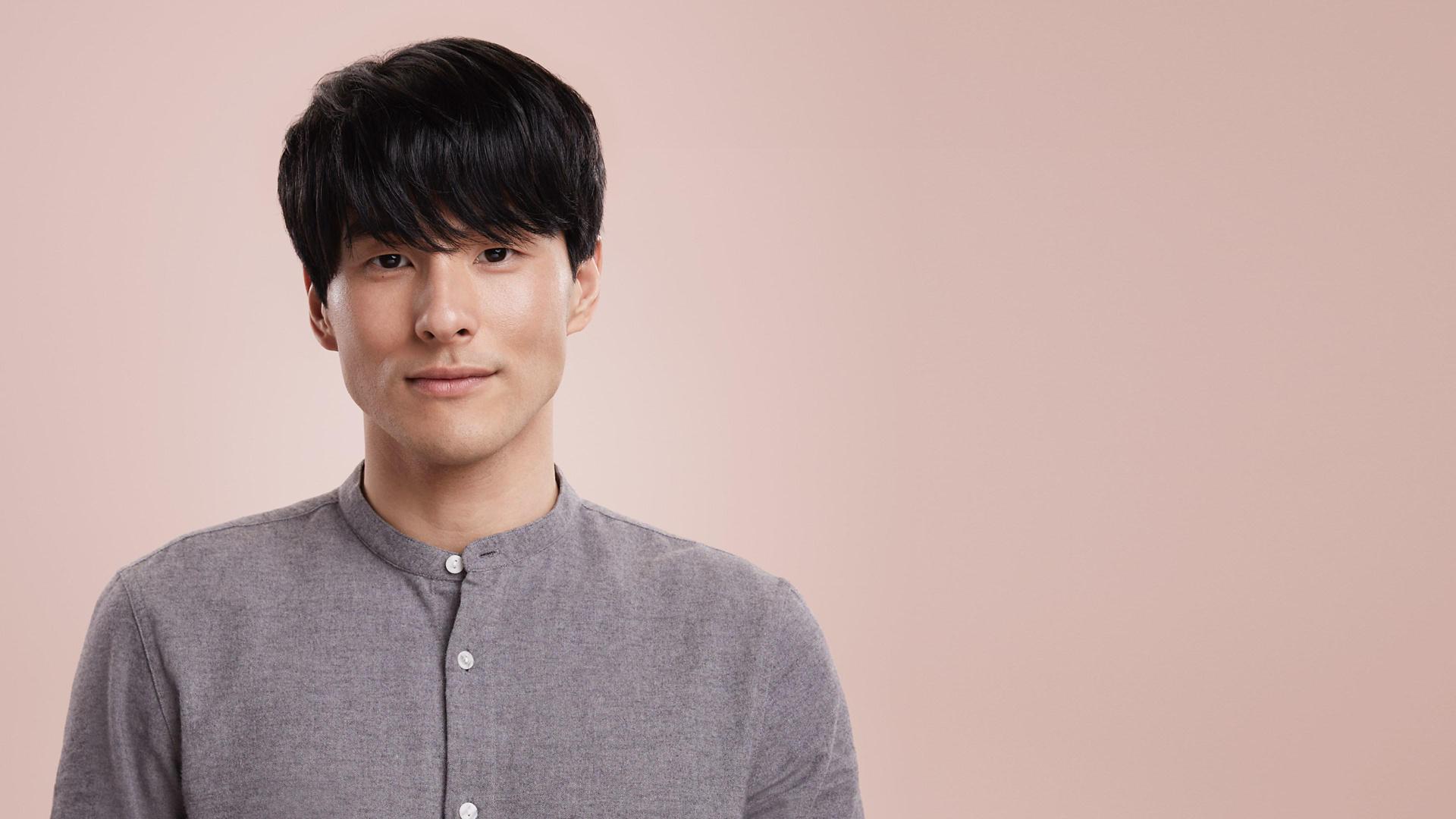 Male model with the Korean volumised style