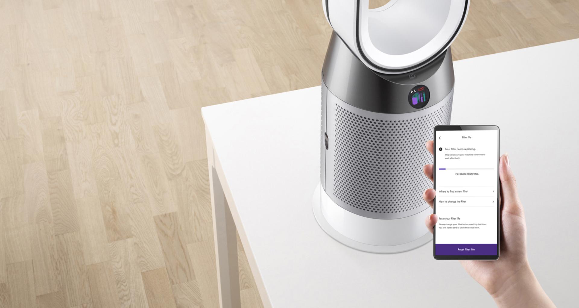 使用Dyson Link 應用程式控制Dyson Pure Hot+Cool™三合一風扇暖風空氣清新機