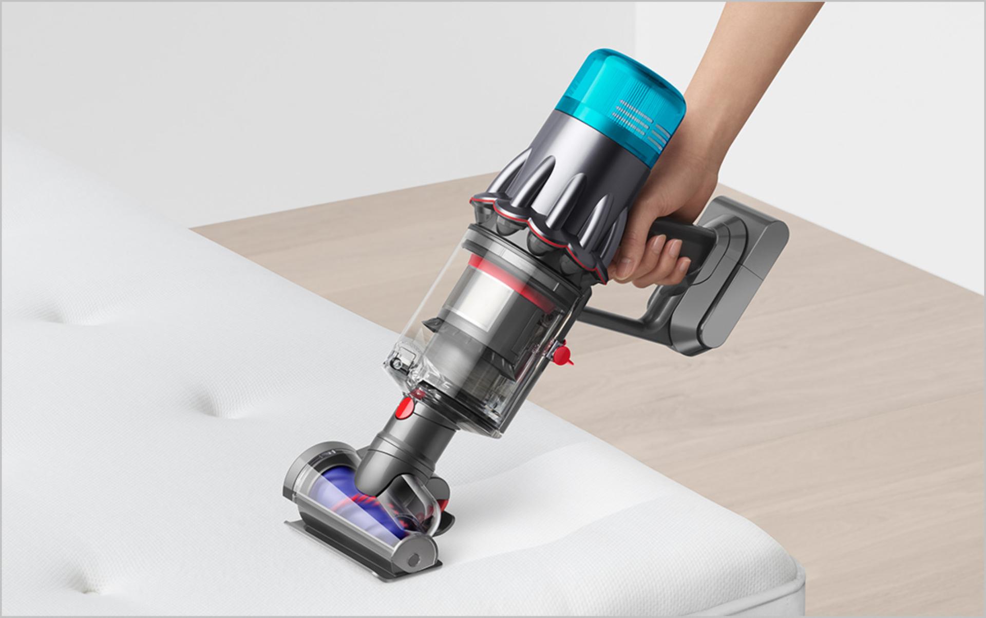 Picture of the mattress tool cleaning a futon.