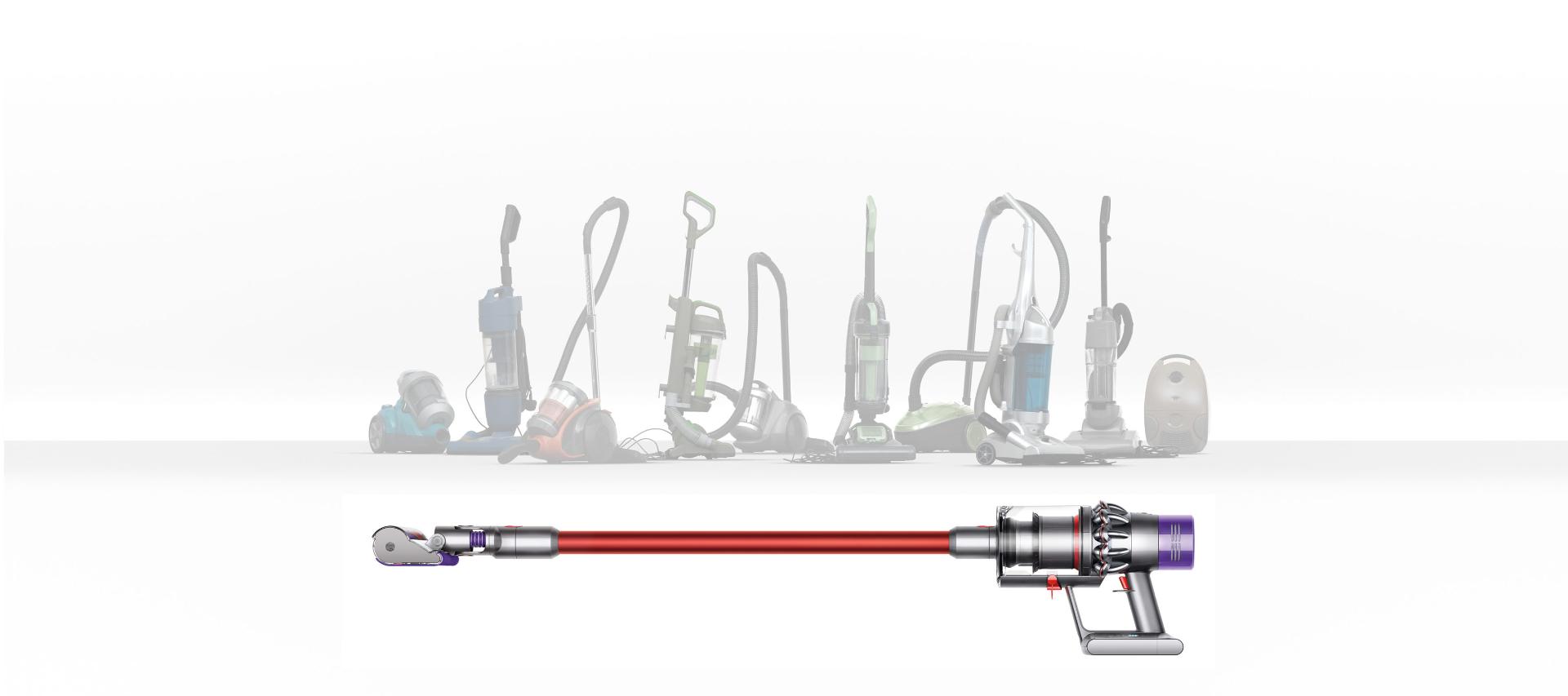 Dyson Cyclone V10™ vacuum cleaner on white floor