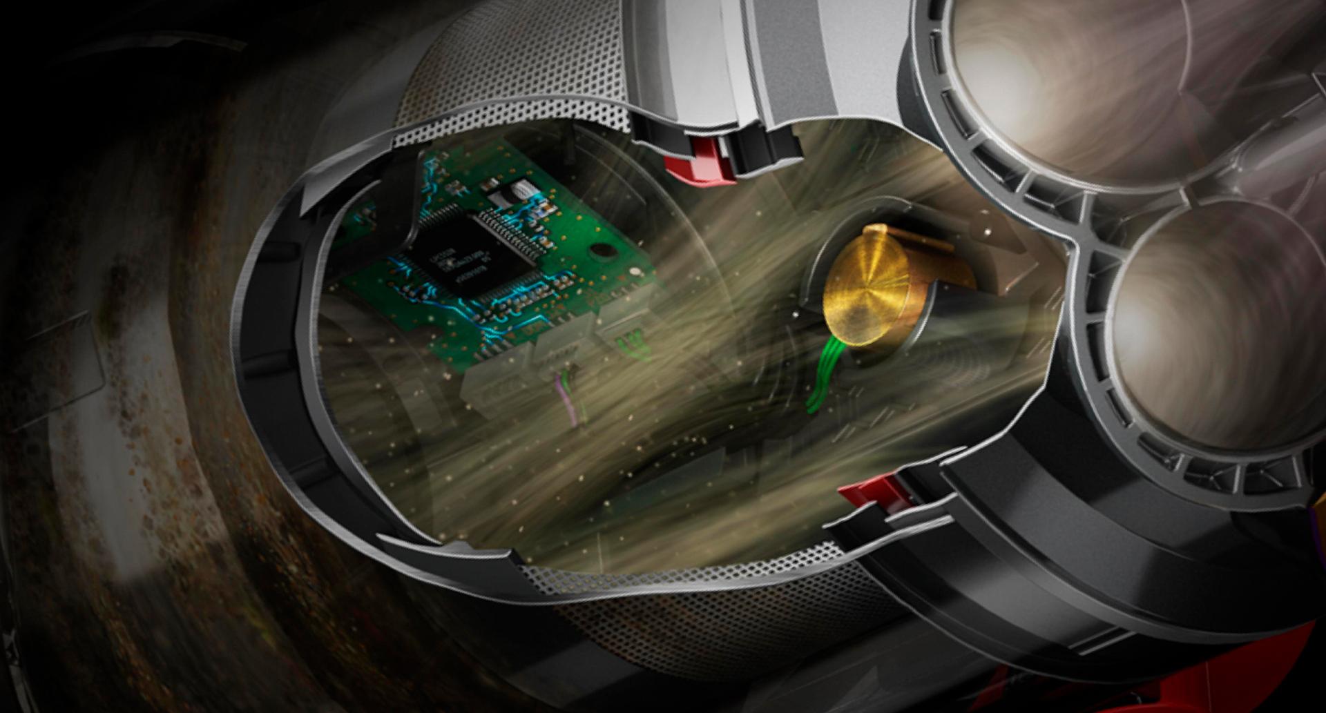 Measures microscopic dust particles