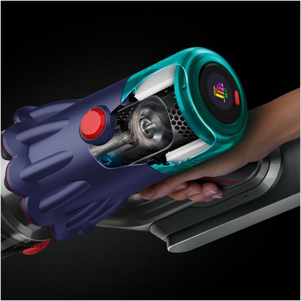 A cutaway of the side of a V12s showing the motor spinning.