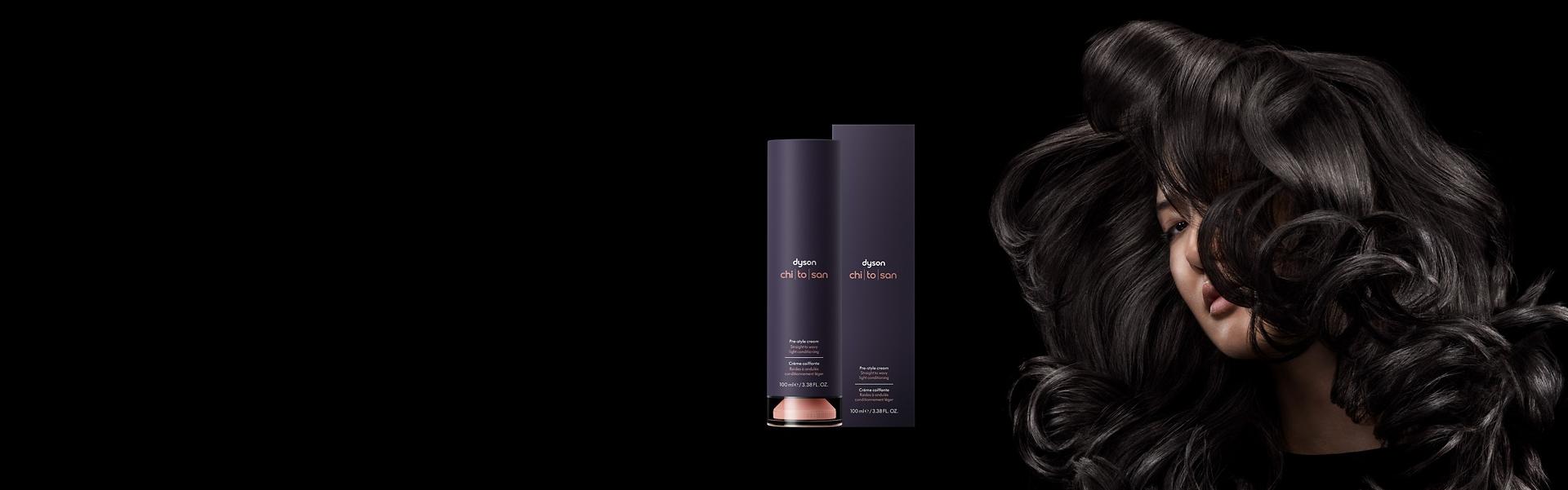 A Dyson Chitosan Pre-style cream with model