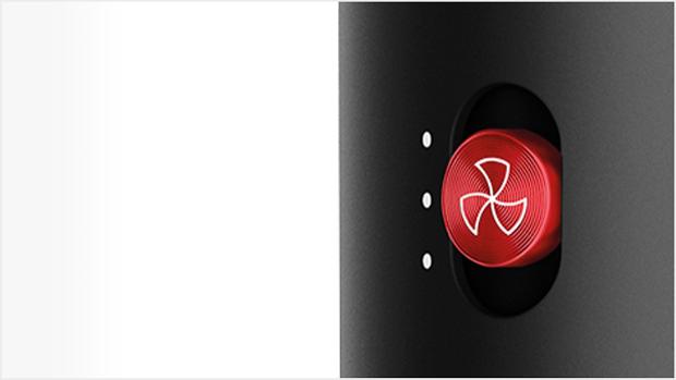 لقطة توضح زر سرعة الهواء مع الإعدادات الثلاثة