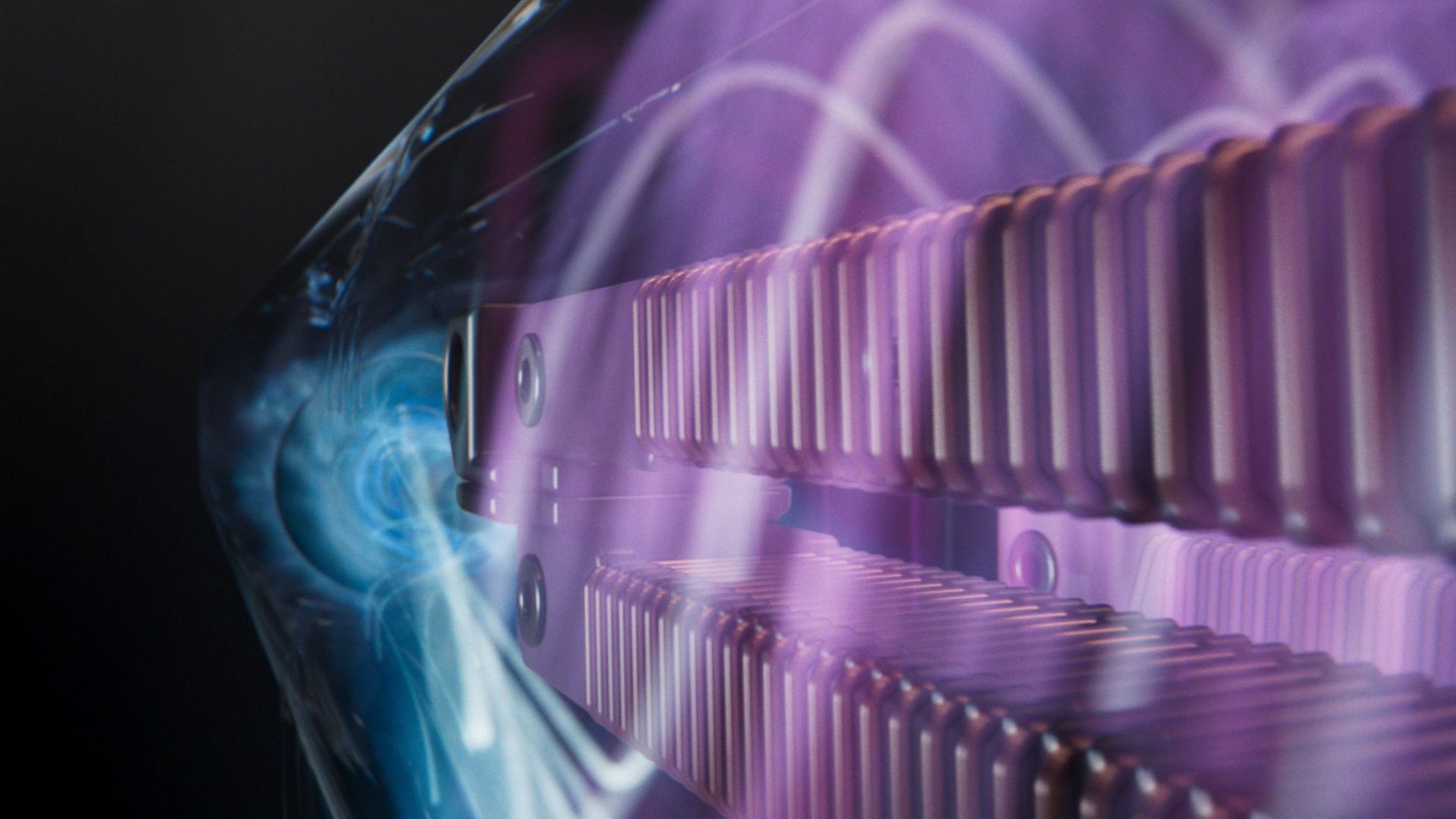 Cutaway graphic showing the technology within a Dyson straightener.