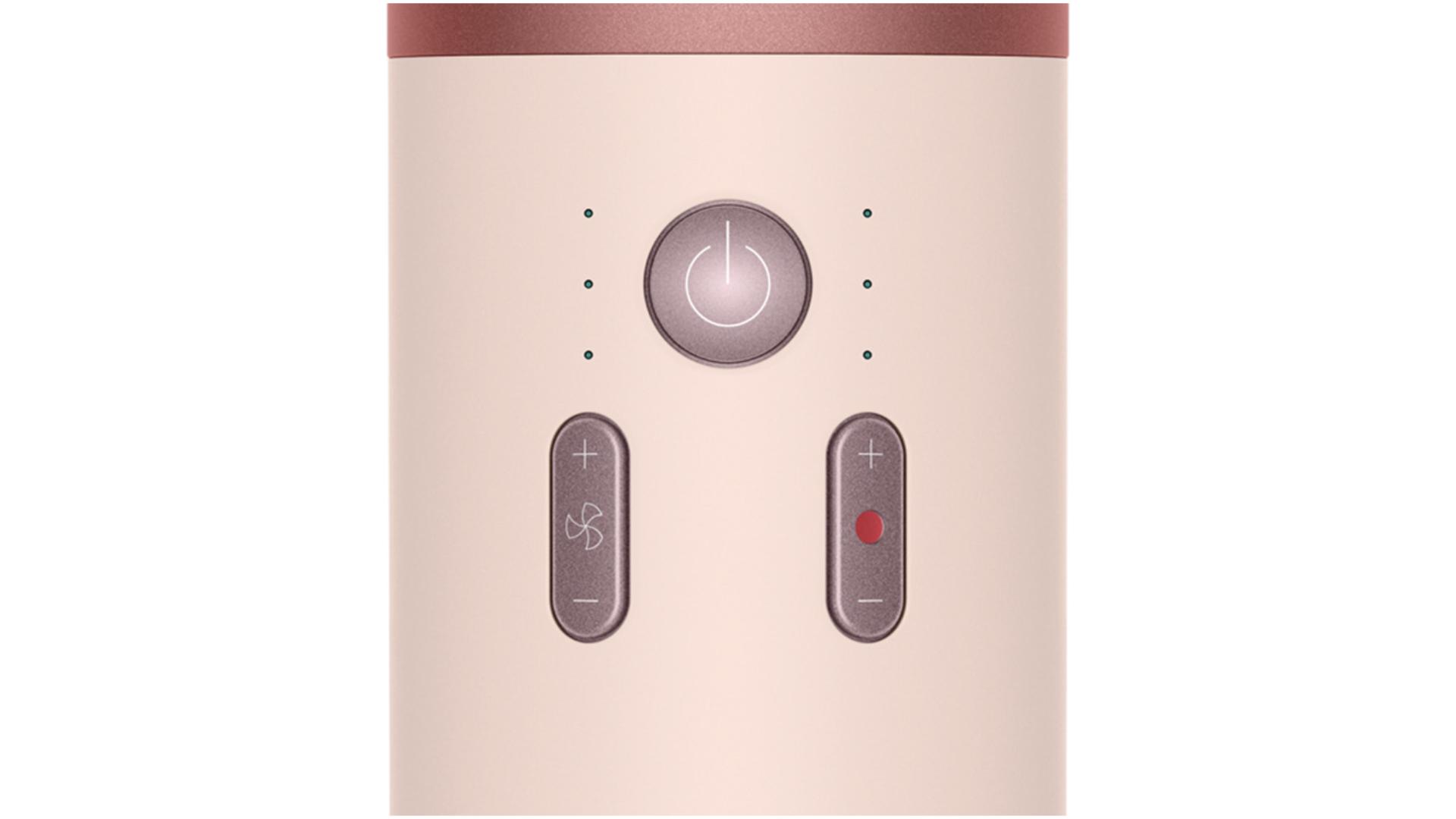 On and off buttons with the temperature and airflow buttons.