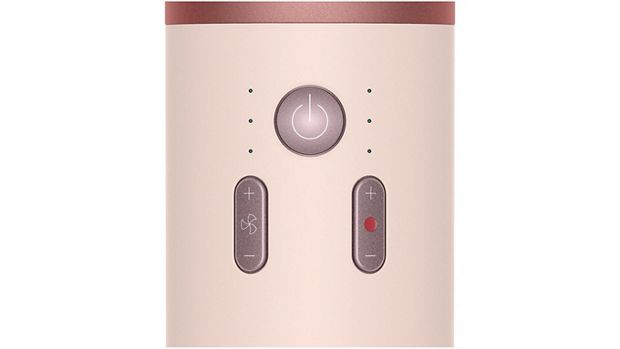 On and off buttons with the temperature and airflow buttons.