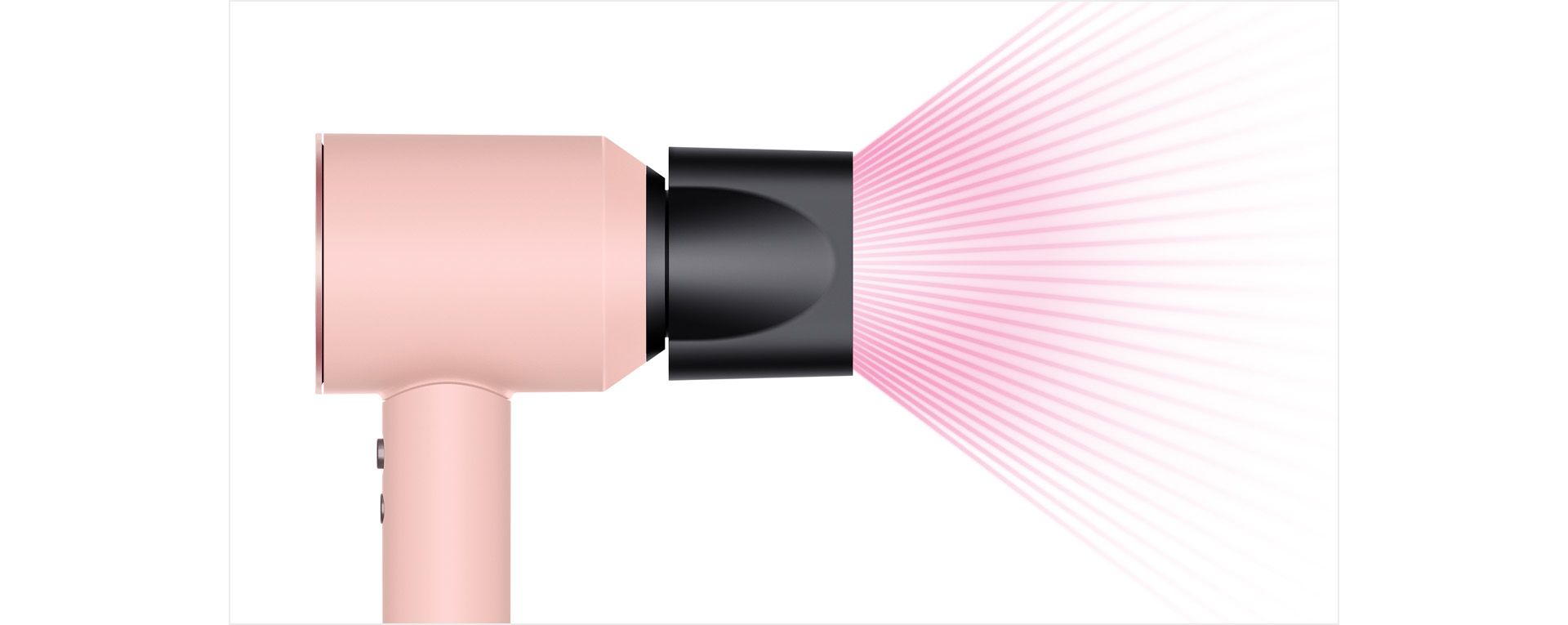 Dyson Supersonic™ Origin hair dryer Sakura/Rose Gold with Smoothing Nozzle attached