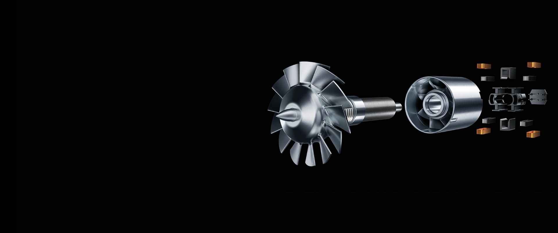 Exploded image of Dyson digital motor V9
