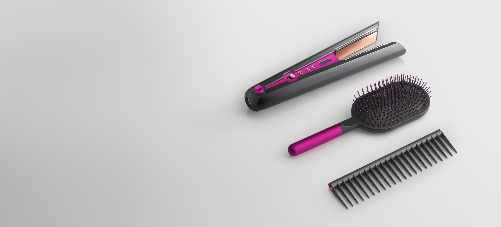 Dyson Corrale straightener with Paddle brush and Detangling comb