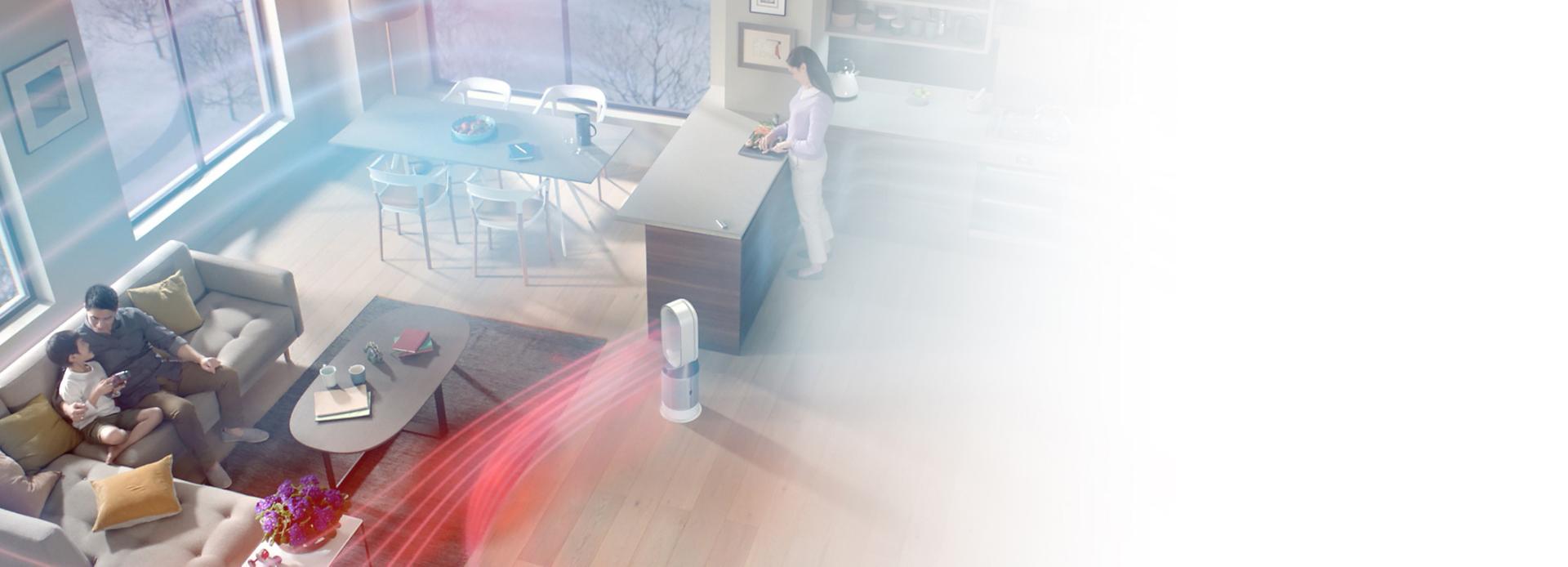 מסנן האוויר של Dyson, מאוורר ומחמם כהלכה חדר שלם