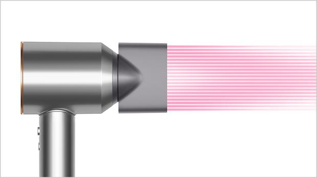 Dyson Supersonic™ hair dryer Iron/Fuchsia with re-engineered Styling concentrator attached