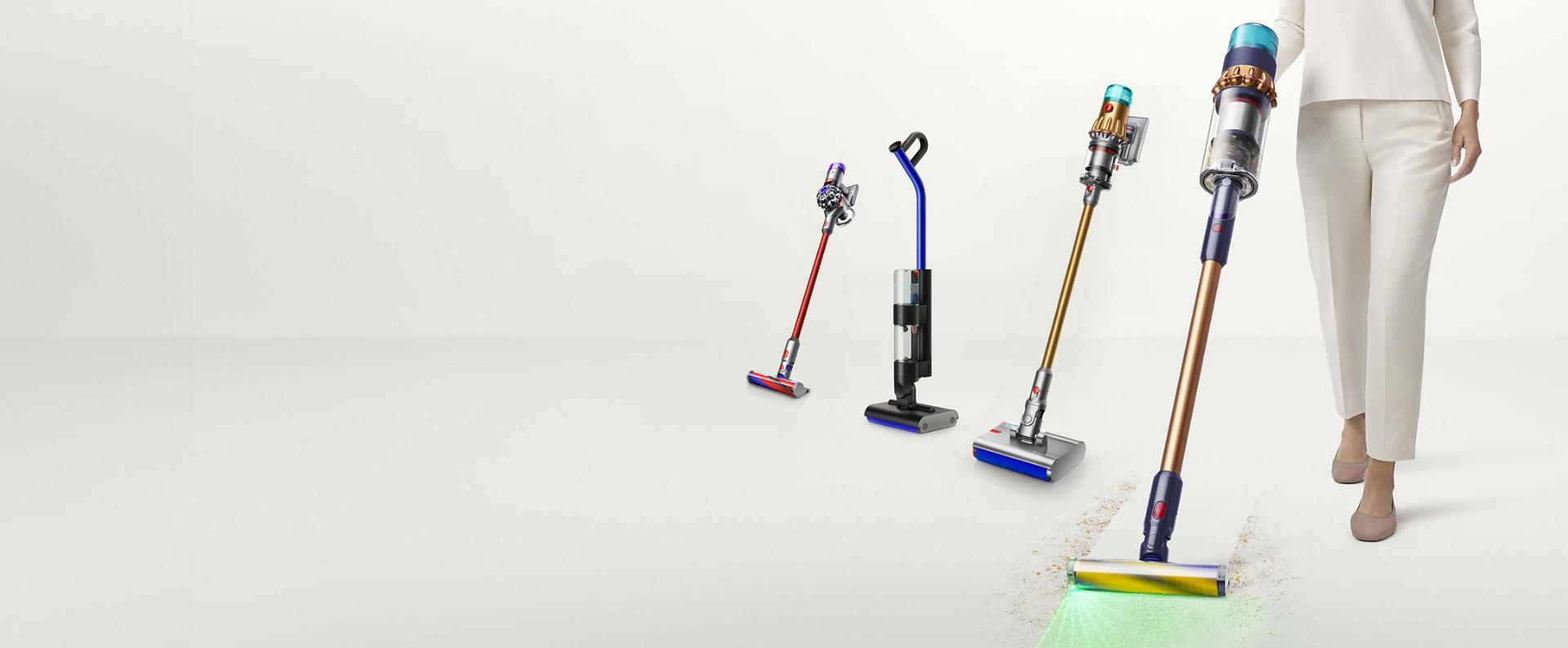 Dyson's range of cordless floorcare machines.