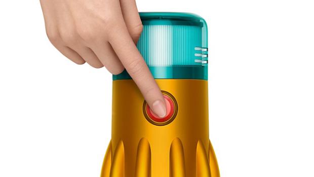 The Dyson V12s Detect Slim Submarine’s power button.