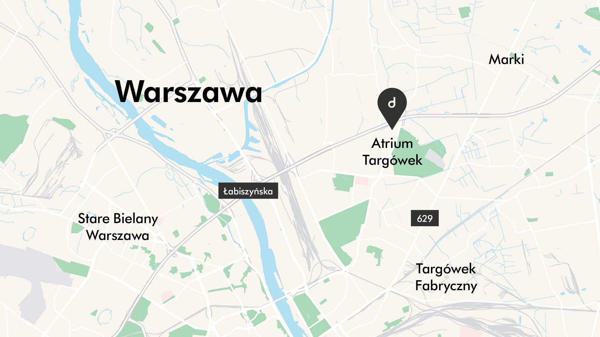 mapa Sklep Dyson Warszawa - Atrium Targówek