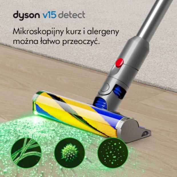 podświetlana elektroszczotka Dyson Slim Fluffy ujawniająca ukryty kurz