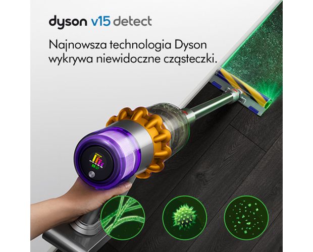 Dyson V15 Detect odkurzający wzdłuż ściany