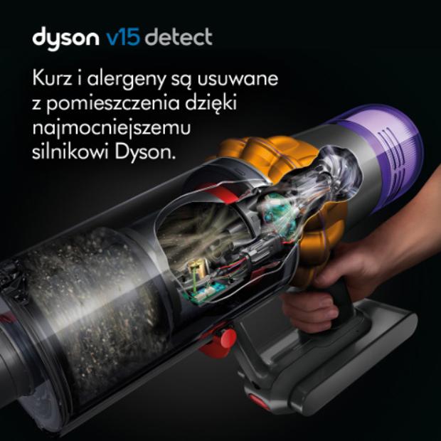 przekrój silnika odkurzacza Dyson V15 Detect