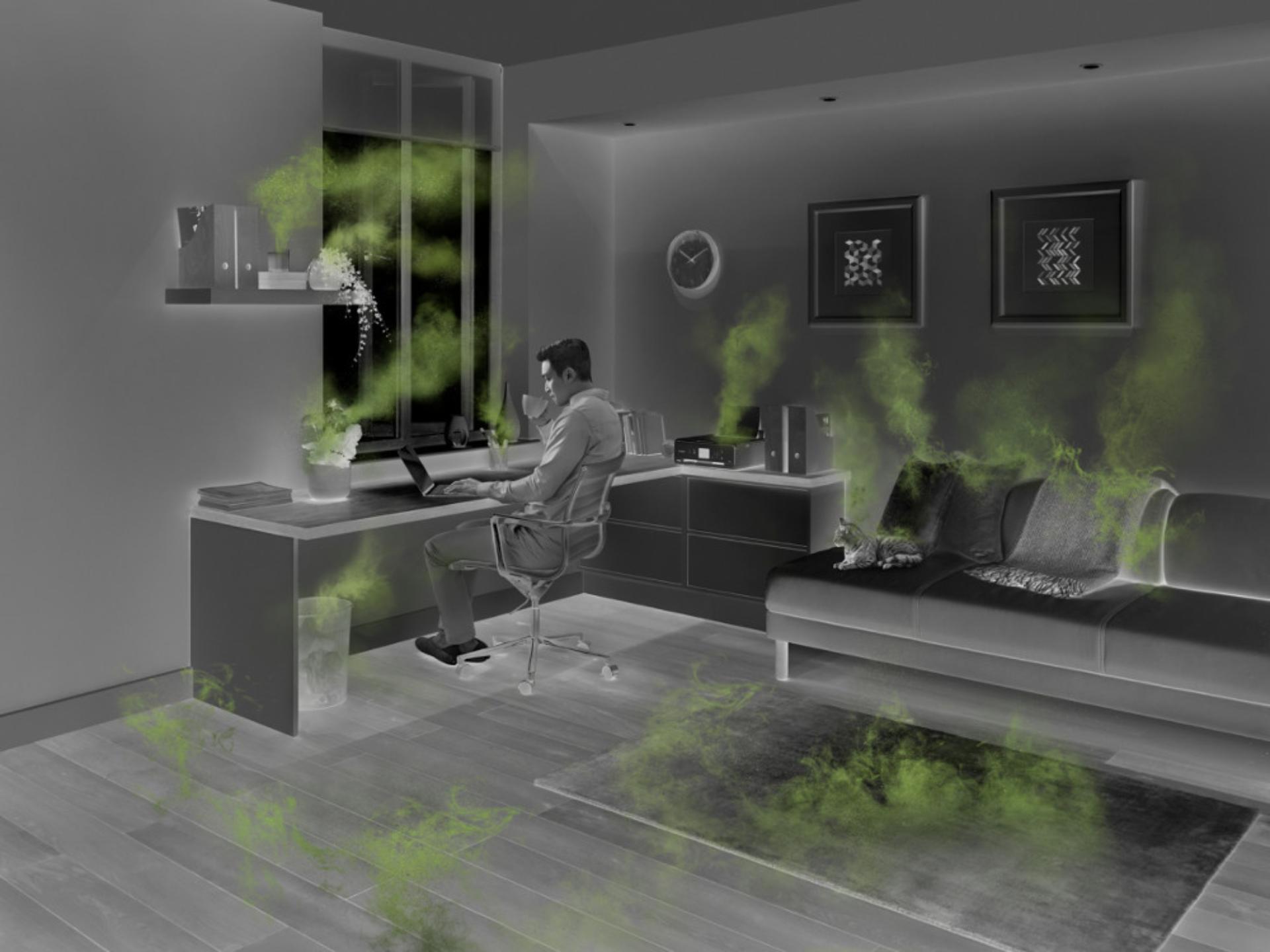 obraz ukrytych w pomieszczeniu alergenów