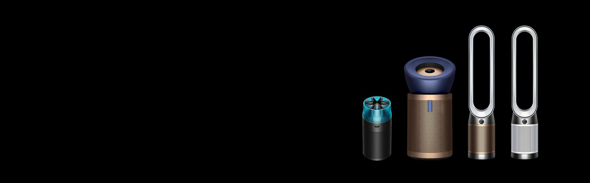 A range of Dyson purifiers