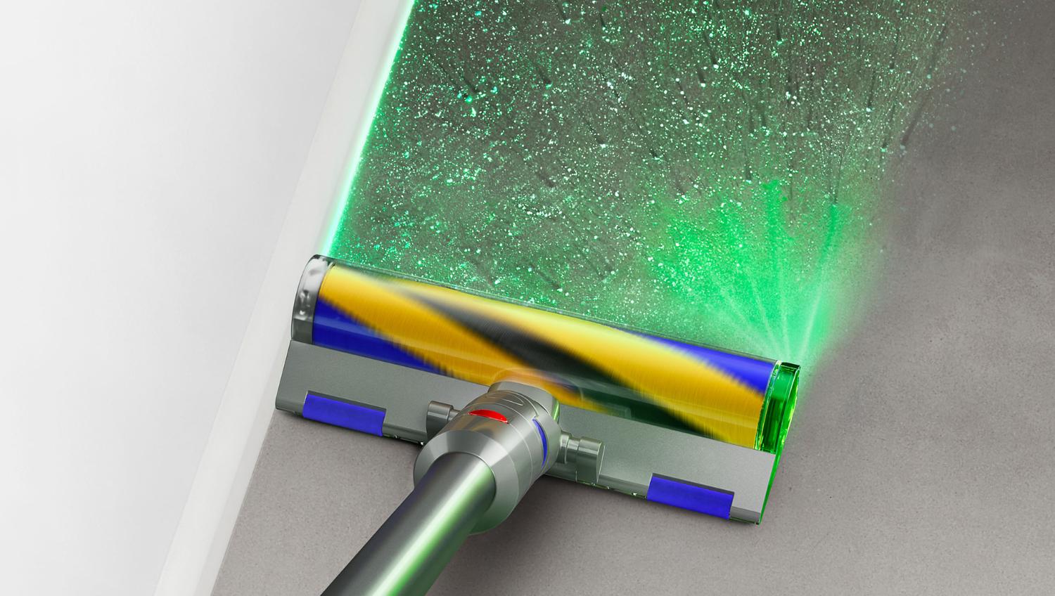 L'aspirateur Dyson V12 utilisé pour nettoyer du lino
