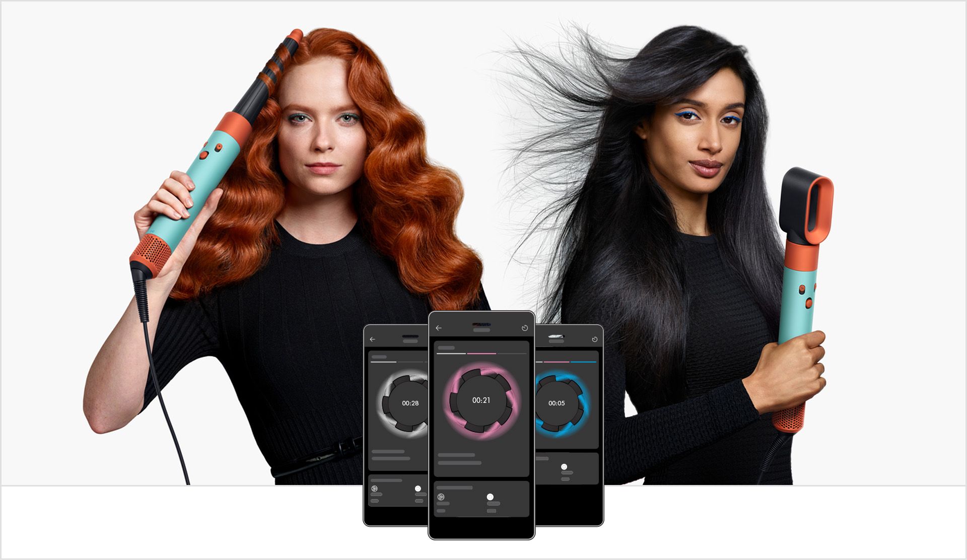Two models using the Dyson Airwrap i.d
