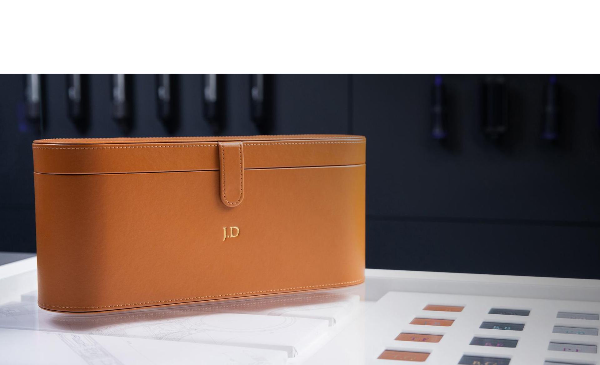 Presentation case with someone's initials