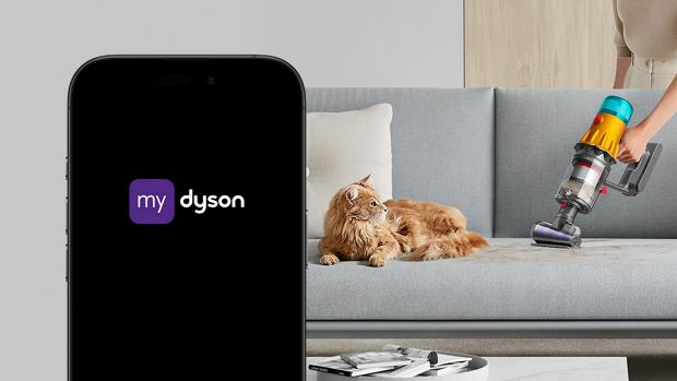 Phone showing the MyDyson app.