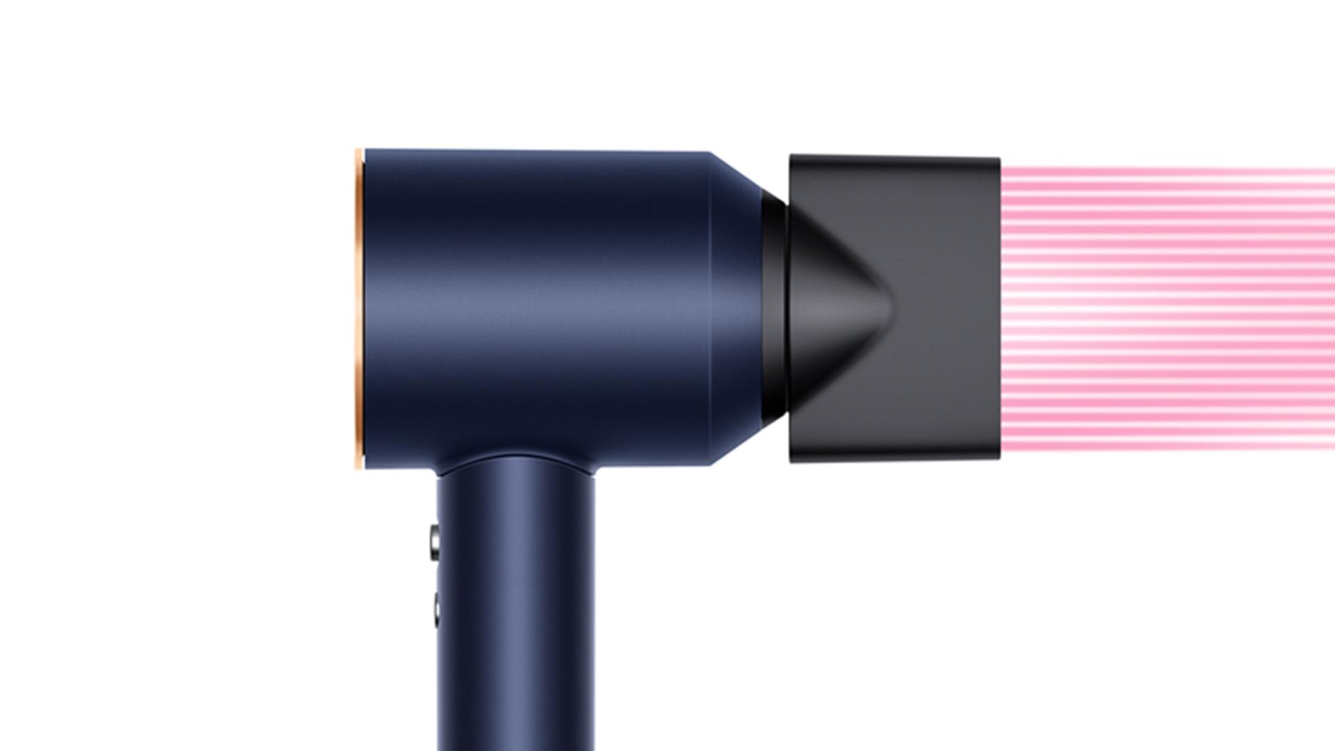 Dyson Supersonic™ hair dryer Iron/Fuchsia with re-engineered Styling concentrator attached