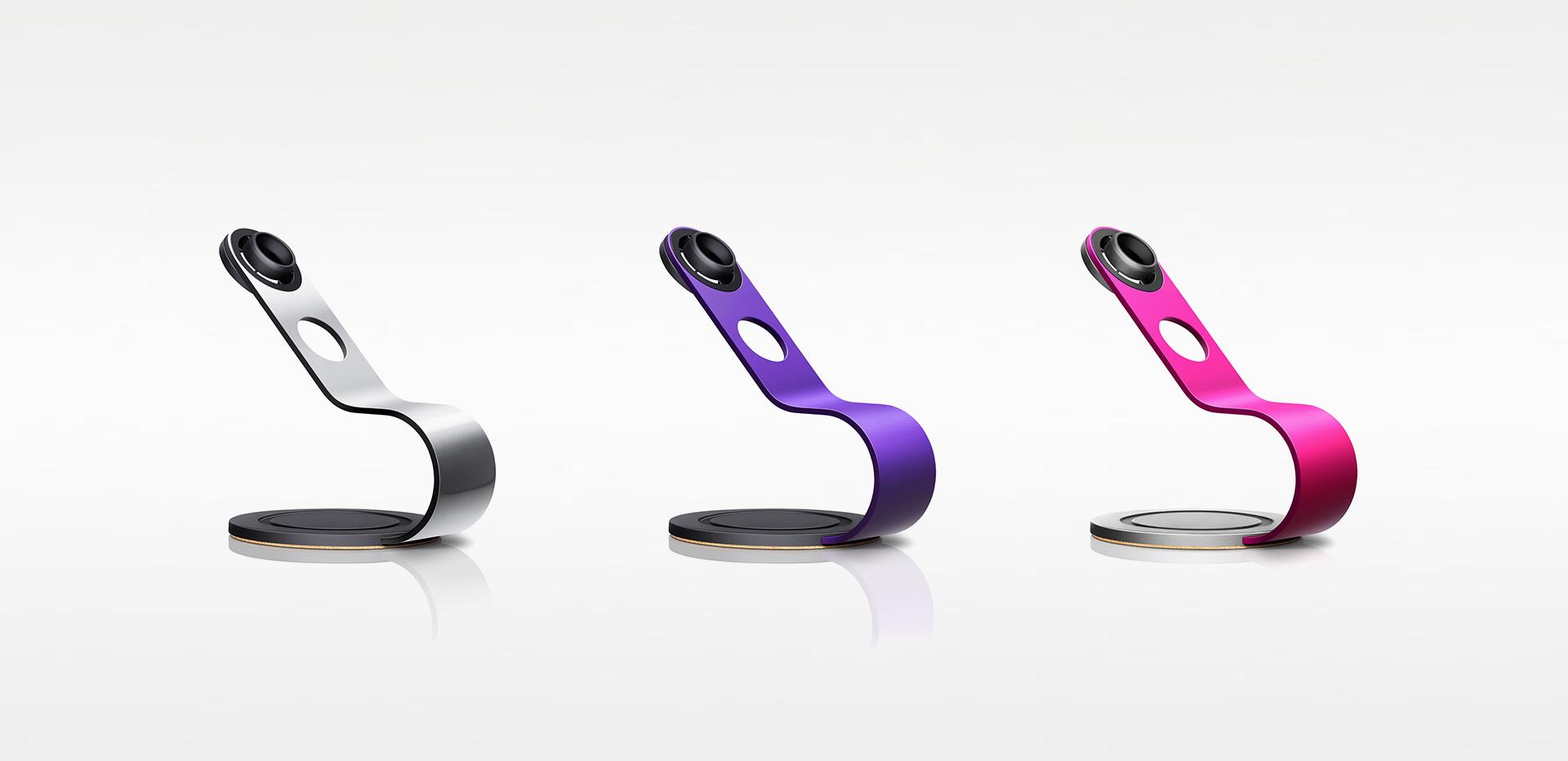 Supersonic stands in Fuchsia, Nickel