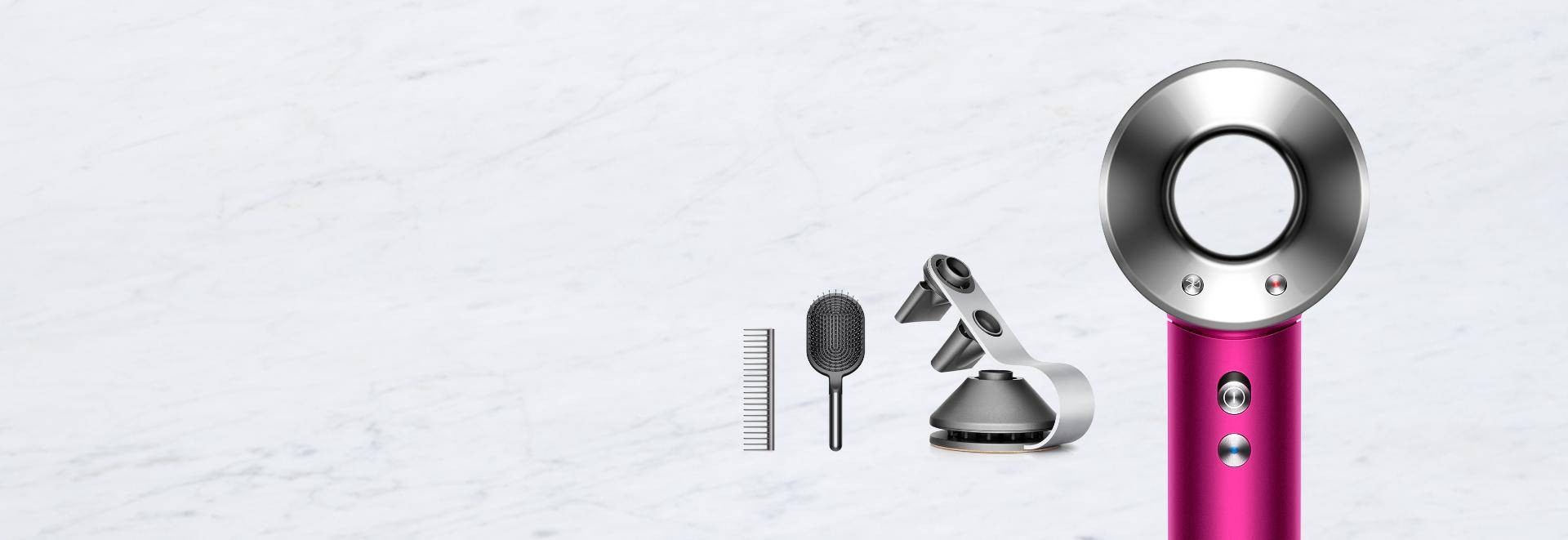 Dyson Supersonic™ hair dryer with stand and brushes
