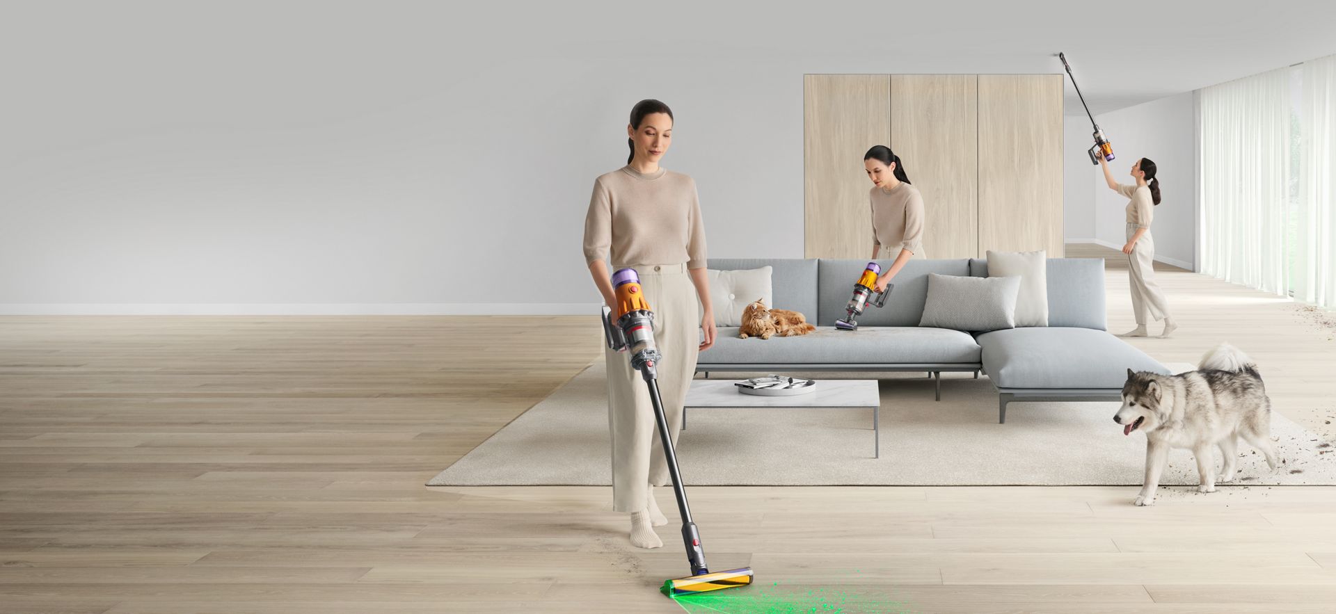 Vielseitige Reinigung von Haushalten mit Haustieren mithilfe von Dyson Staubsaugern