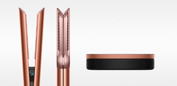 Dyson Airstrait™ เครื่องหนีบผม จากเปียกเป็นแห้ง (แอมเบอร์ ซิลค์/ชมพูแชมเปญ)