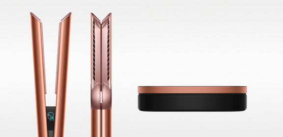 Dyson Airstrait™ เครื่องหนีบผม จากเปียกเป็นแห้ง (แอมเบอร์ ซิลค์/ชมพูแชมเปญ)