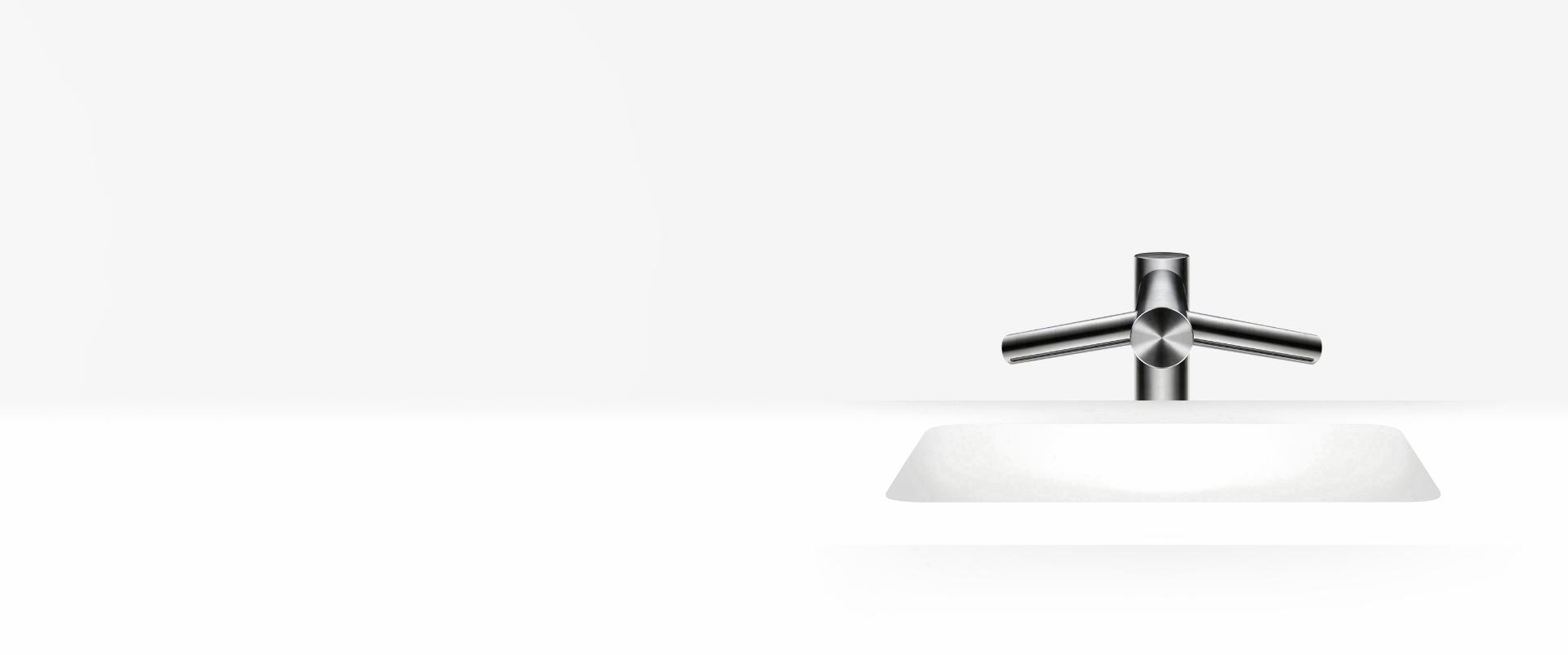 Dyson Airblade Wash+Dry short hand dryer over sink