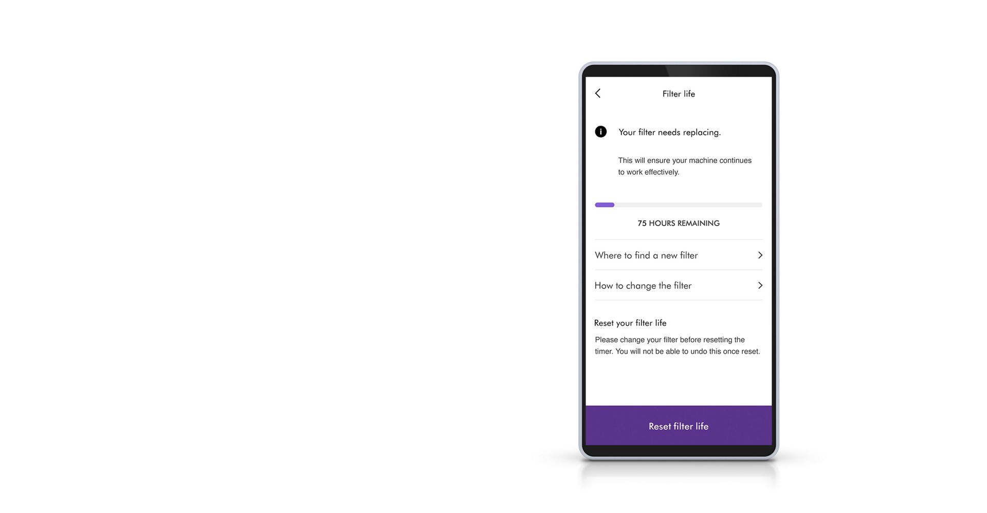 Dyson Pure Cool Link app ตรวจสอบอายุการใช้งานตัวกรอง