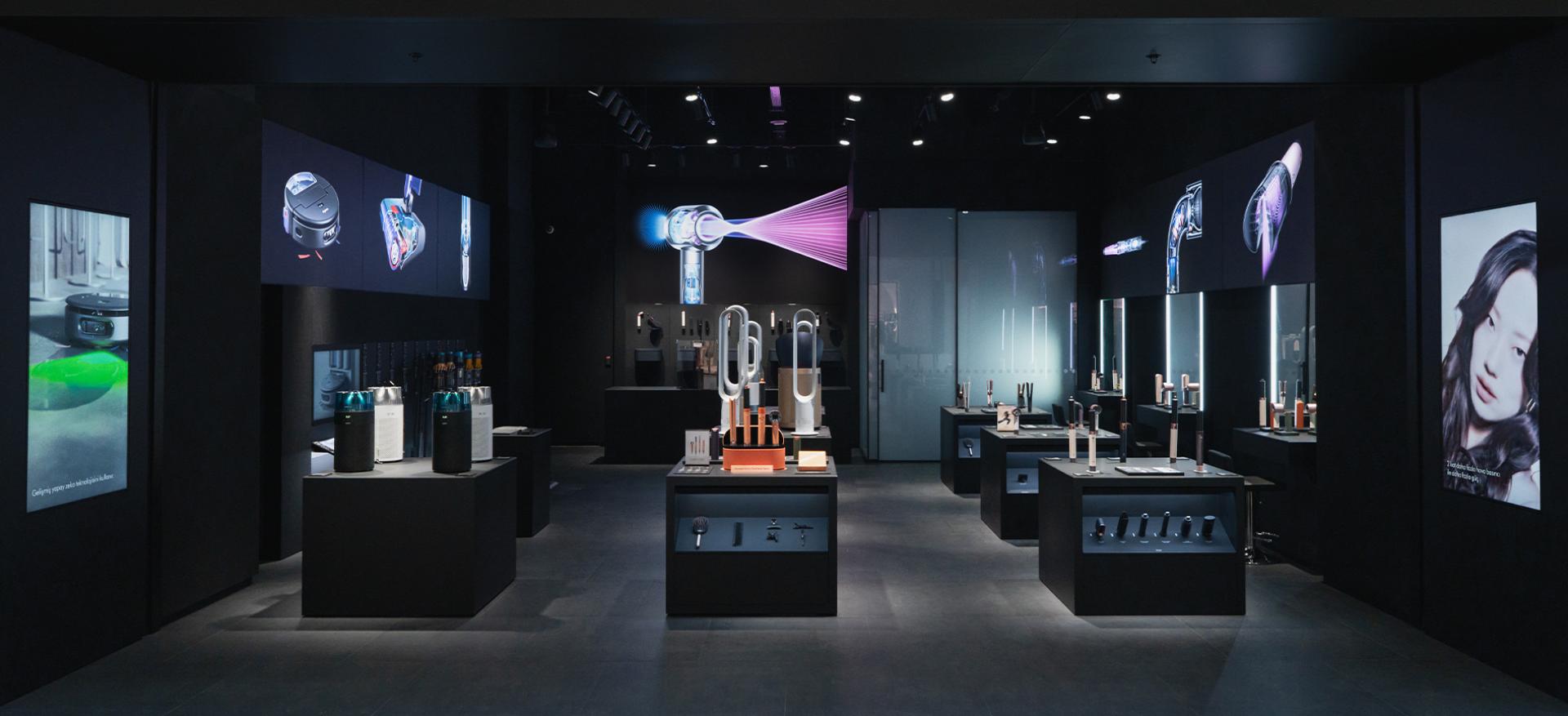 Dyson Demo Store'un iç kısmı.
