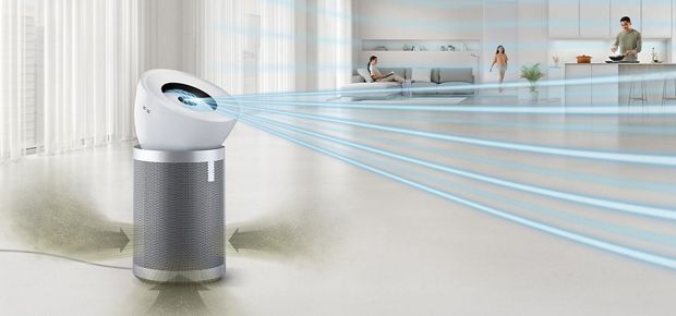 Bir yaşam alanındaki Dyson hava temizleyici