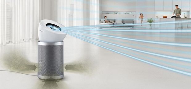 Bir yaşam alanındaki Dyson hava temizleyici