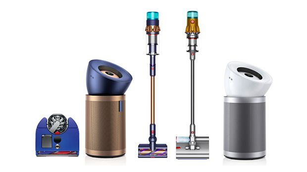 Dyson ürünlerinden oluşan bir görsel.