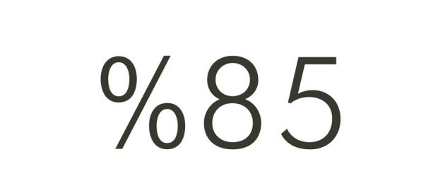 Yüzde 85 oranında.