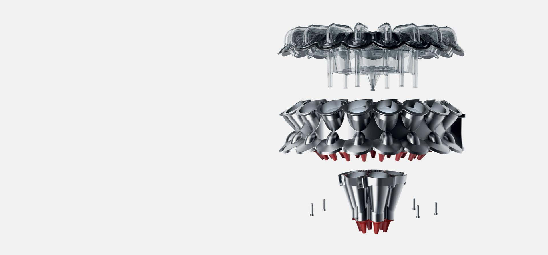 Dyson cyclone assembly exploded view