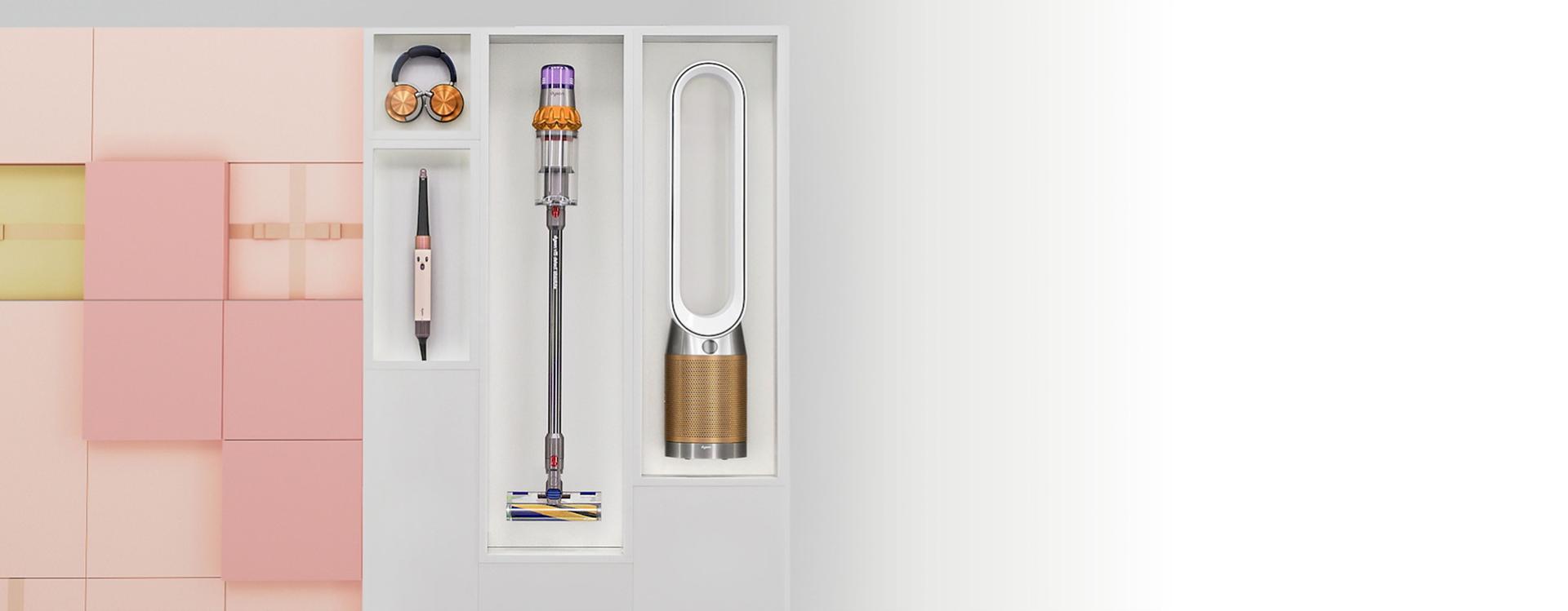 A selection of Dyson machines in gift boxes.