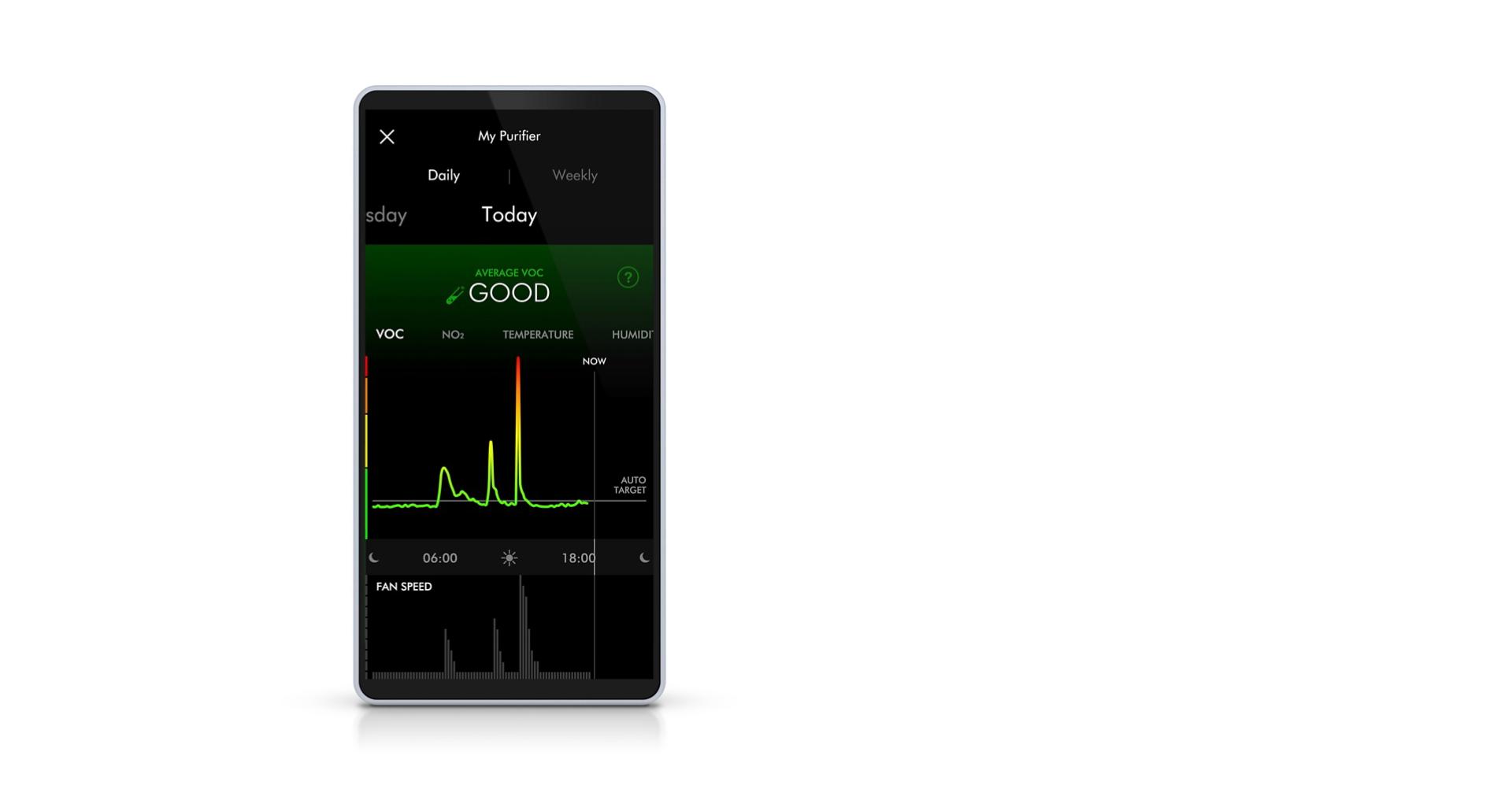 صورة مُقرّبة لتطبيق Dyson Link للتحكم في المروحة المُنقية للهواء Dyson Pure Cool™