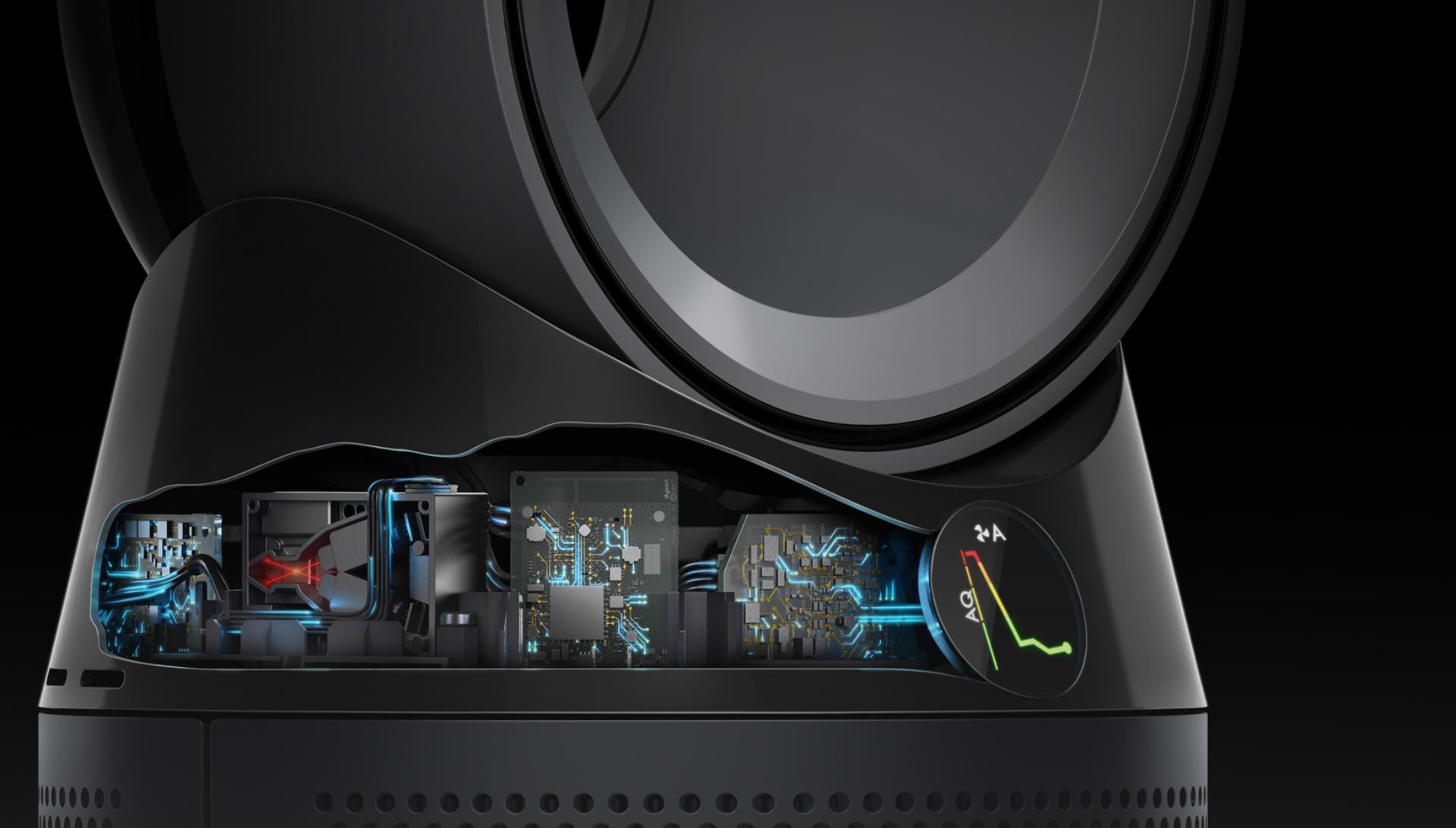 צילום של פנים מסנן אוויר חם וקר Dyson Pure Hot+Cool