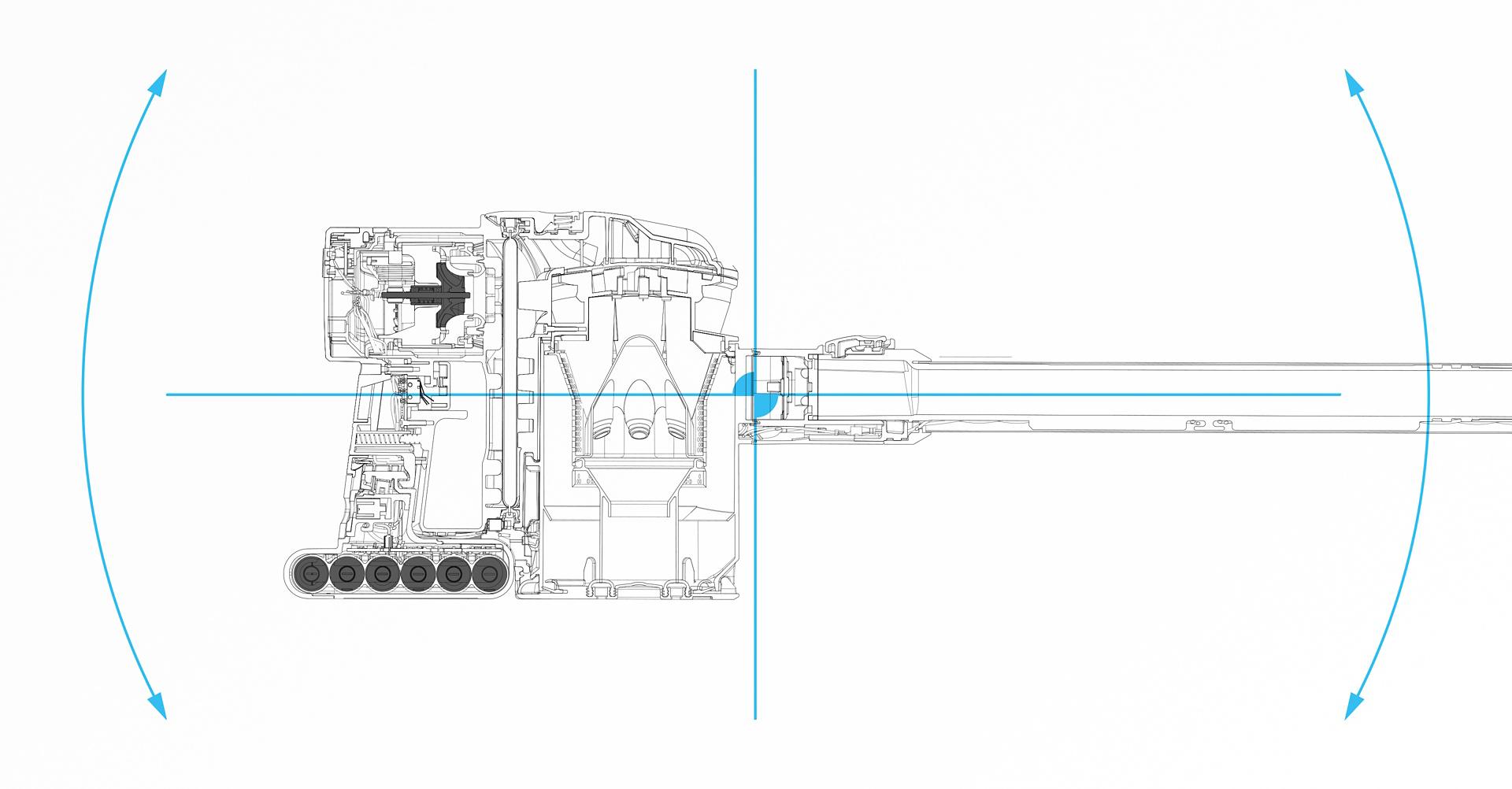 Drawing of the Dyson V8 mechanics