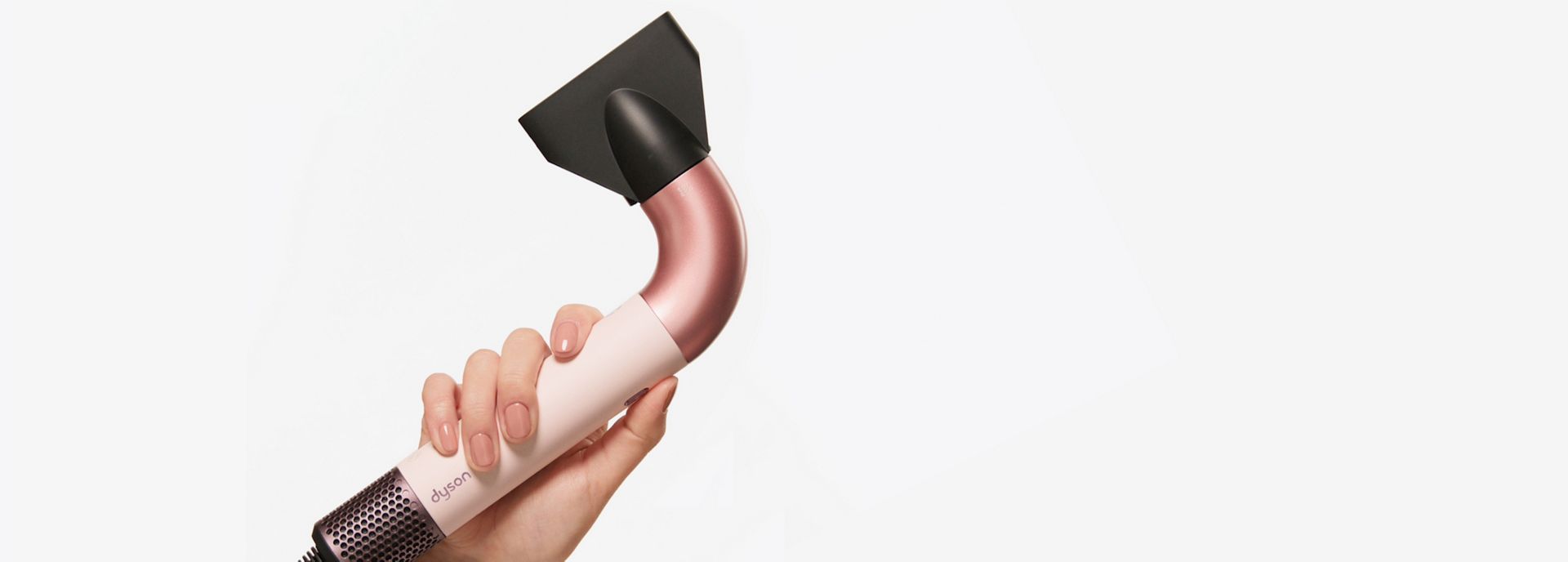 The Dyson Supersonic r hair dryer’s powerful airflow pushes the S in the Dyson logo out of position.