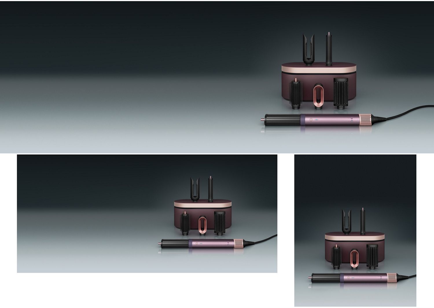 A model diffuses her coily hair using the Dyson Airwrap Co-anda2x multi-styler and dryer.